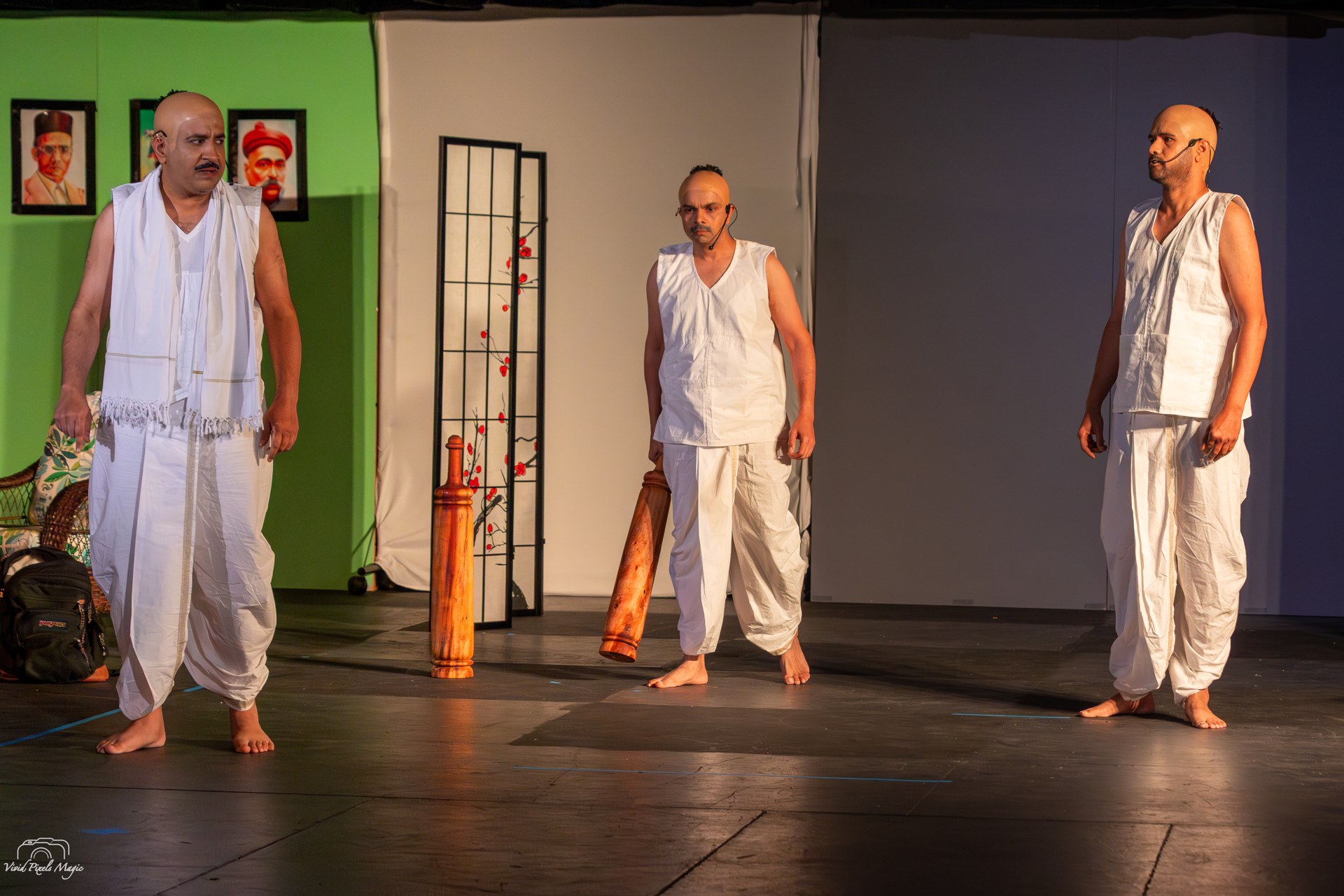 Gondya Ala Re! — three performers in an ensemble scene.